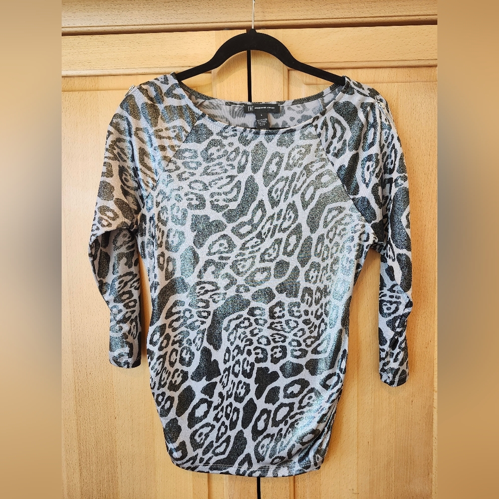 I•N•C International Concepts Long Sleeve Animal Print Blouse- Small